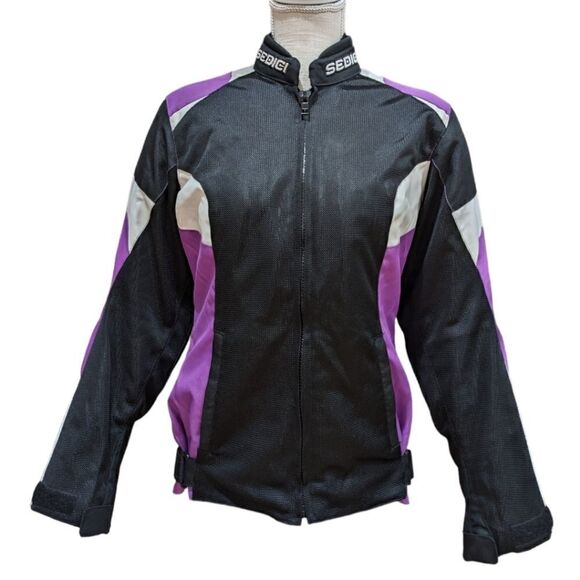 Sedici Federico Armored Performance Motorcycle Jacket Purple/Black/White Sz S/M - Picture 1 of 11